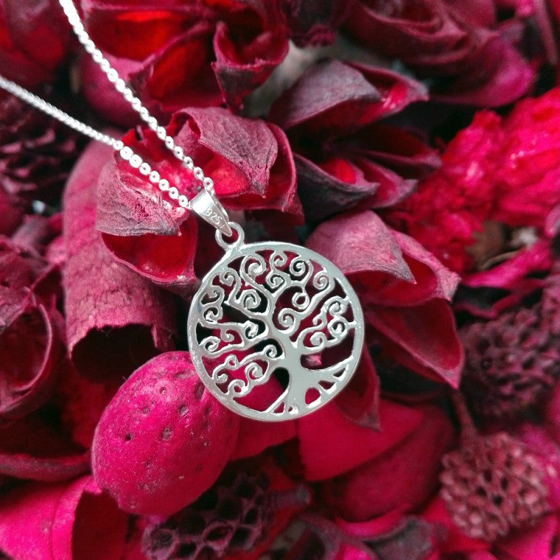 Collar Colgante Arbol de la Vida de Plata para Mujer Incluye Cadena de Plata de 45 cm y Estuche para Regalo