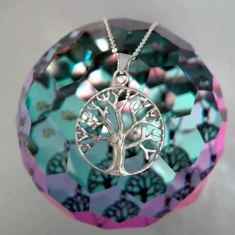 Collar Colgante Árbol de la Vida Plata para Mujer Incluye Cadena de Plata de 45 cm y Estuche para Regalo