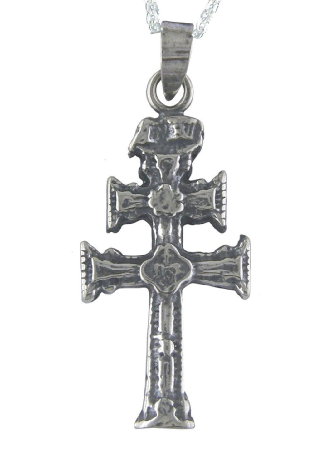 Collar Colgante Cruz de Caravaca en Plata para Hombre Mujer Incluye Cadena de Plata de 45 cm y Estuche para Regalo