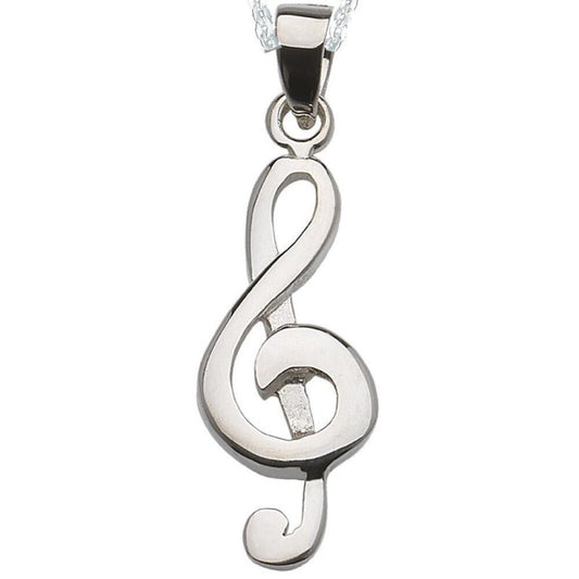 Collar Colgante Clave de Sol Música de Plata para Hombre Mujer Incluye una Cadena de Plata de 45 Centímetros y un Estuche para Regalo