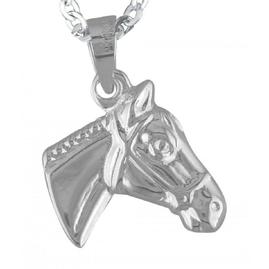 Collar Colgante con Forma de Cabeza de Caballo en Plata, para Mujer. Incluye Cadena de Plata de 45 cm y Estuche para Regalo - Alylo Silver