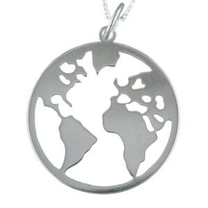 Globo Terráqueo Colgante Plata de Ley 925 Alylosilver con Estuche