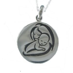 Medalla Madre e Hijo Colgante Plata de Ley 925 Alylosilver con Estuche