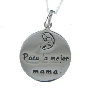 Medalla Madre e Hijo Colgante Plata de Ley 925 Alylosilver con Estuche