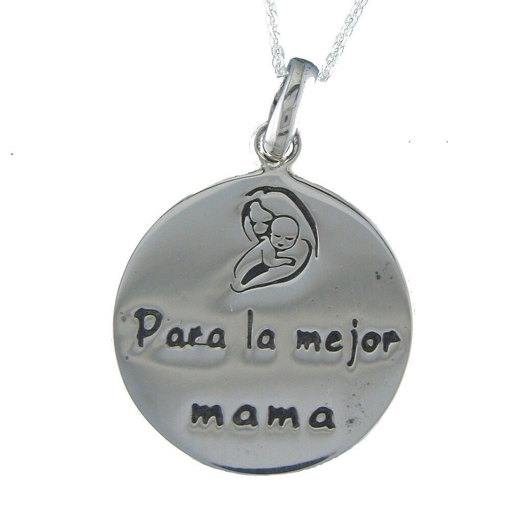 Medalla Madre e Hijo Colgante Plata de Ley 925 Alylosilver con Estuche