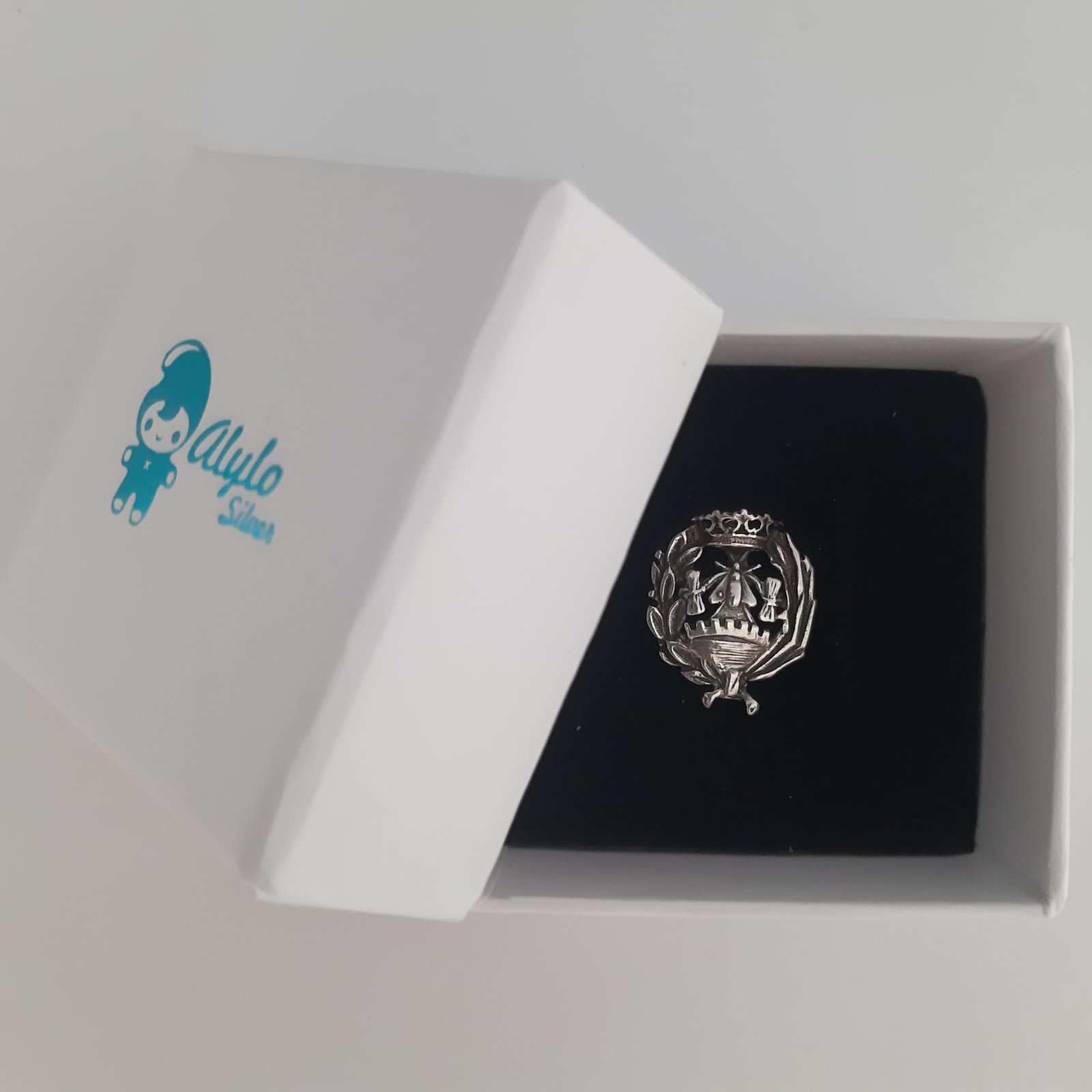 Insignia Ciencias Económicas Plata de Ley 925 Alylosilver con Estuche - Imagen 2