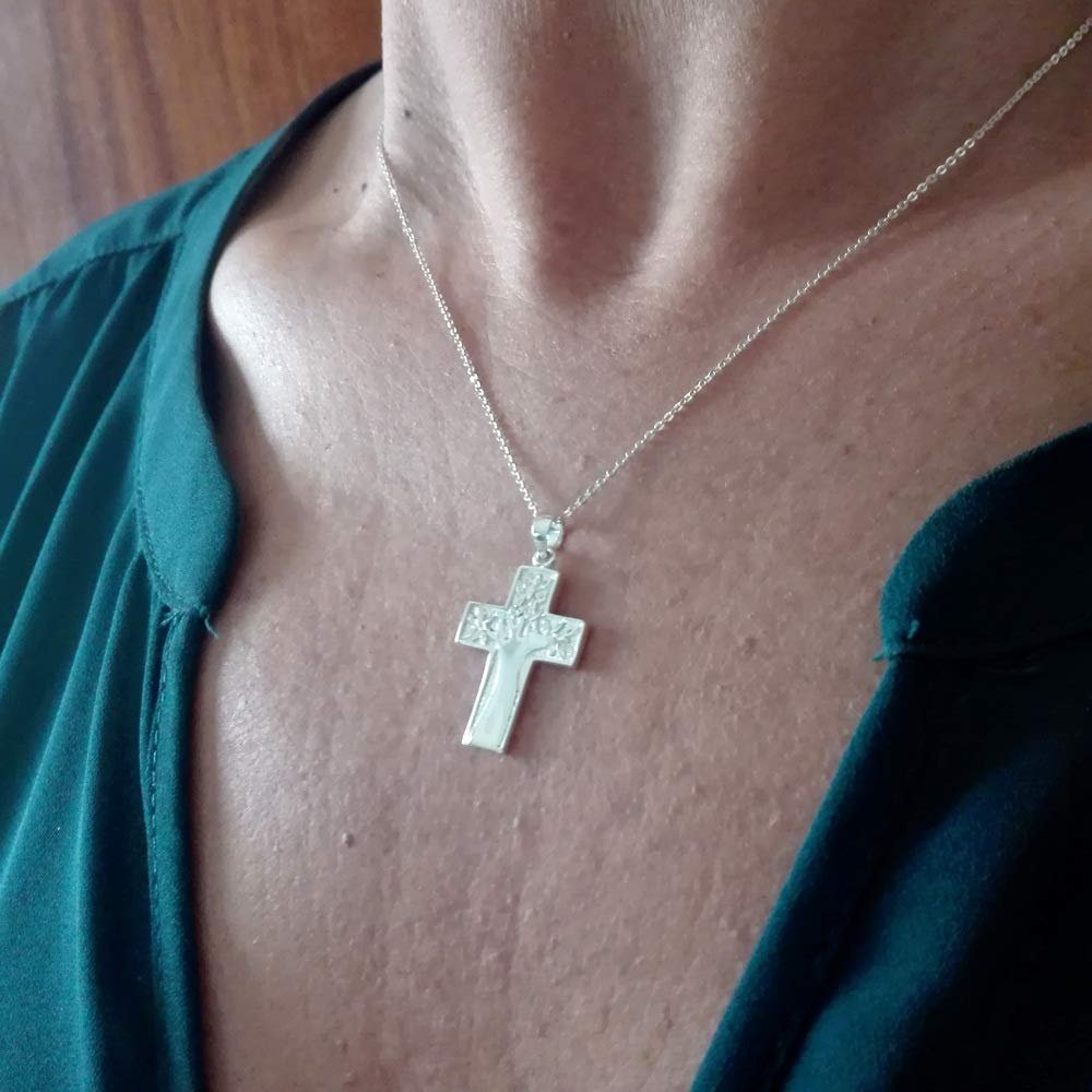 Cruz con Árbol de la Vida Colgante Plata de Ley 925 Alylosilver con Estuche - Imagen 2