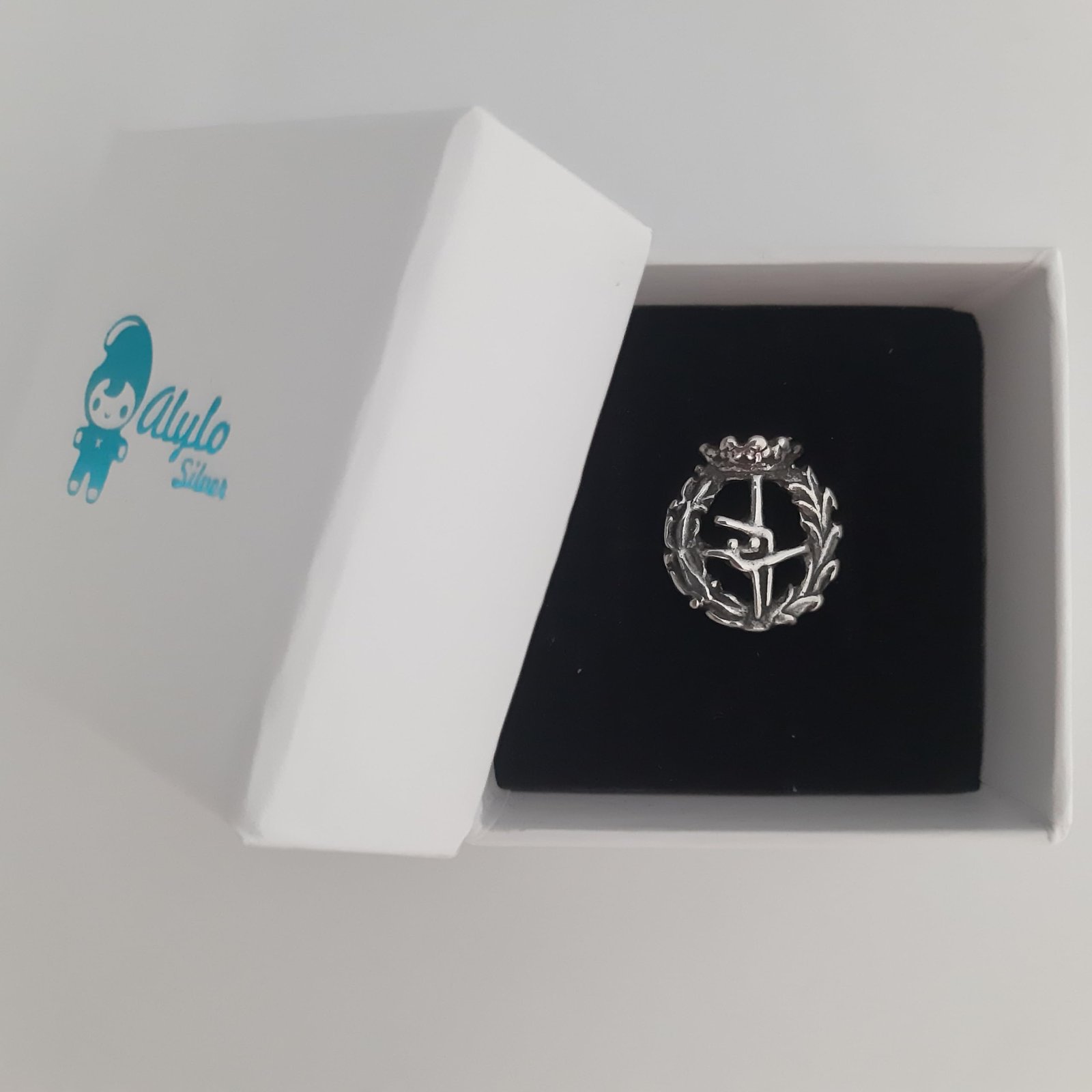 Insignia Educación Física Plata de Ley 925 Alylosilver con Estuche - Imagen 2