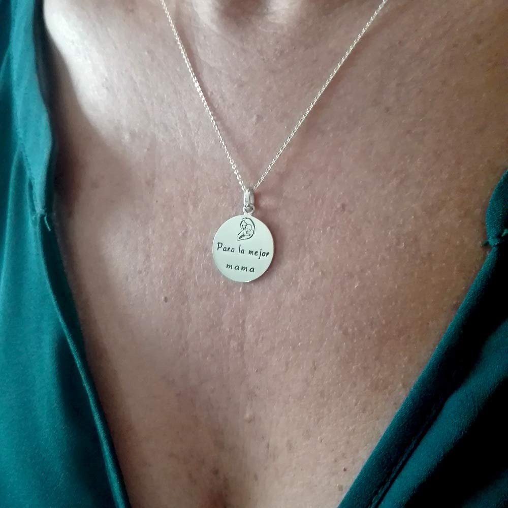 Medalla Madre e Hijo Colgante Plata de Ley 925 Alylosilver con Estuche - Imagen 2