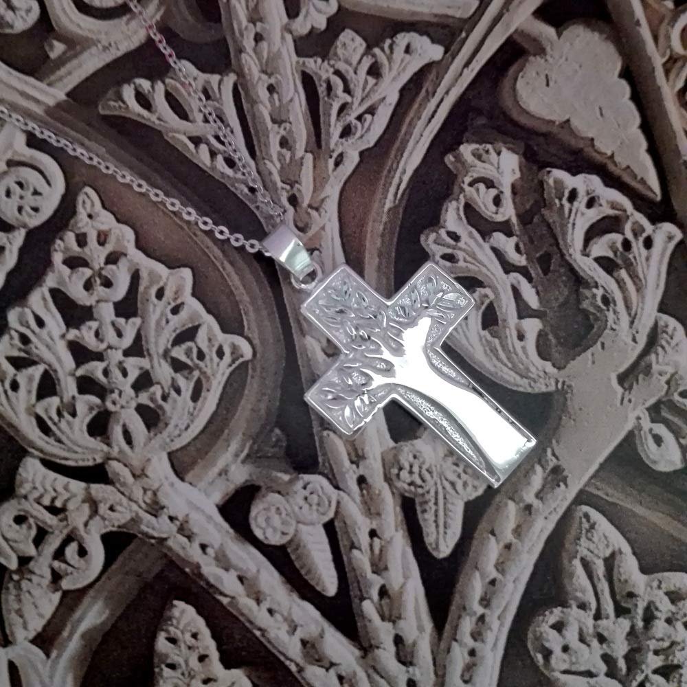 Cruz con Árbol de la Vida Colgante Plata de Ley 925 Alylosilver con Estuche - Imagen 3