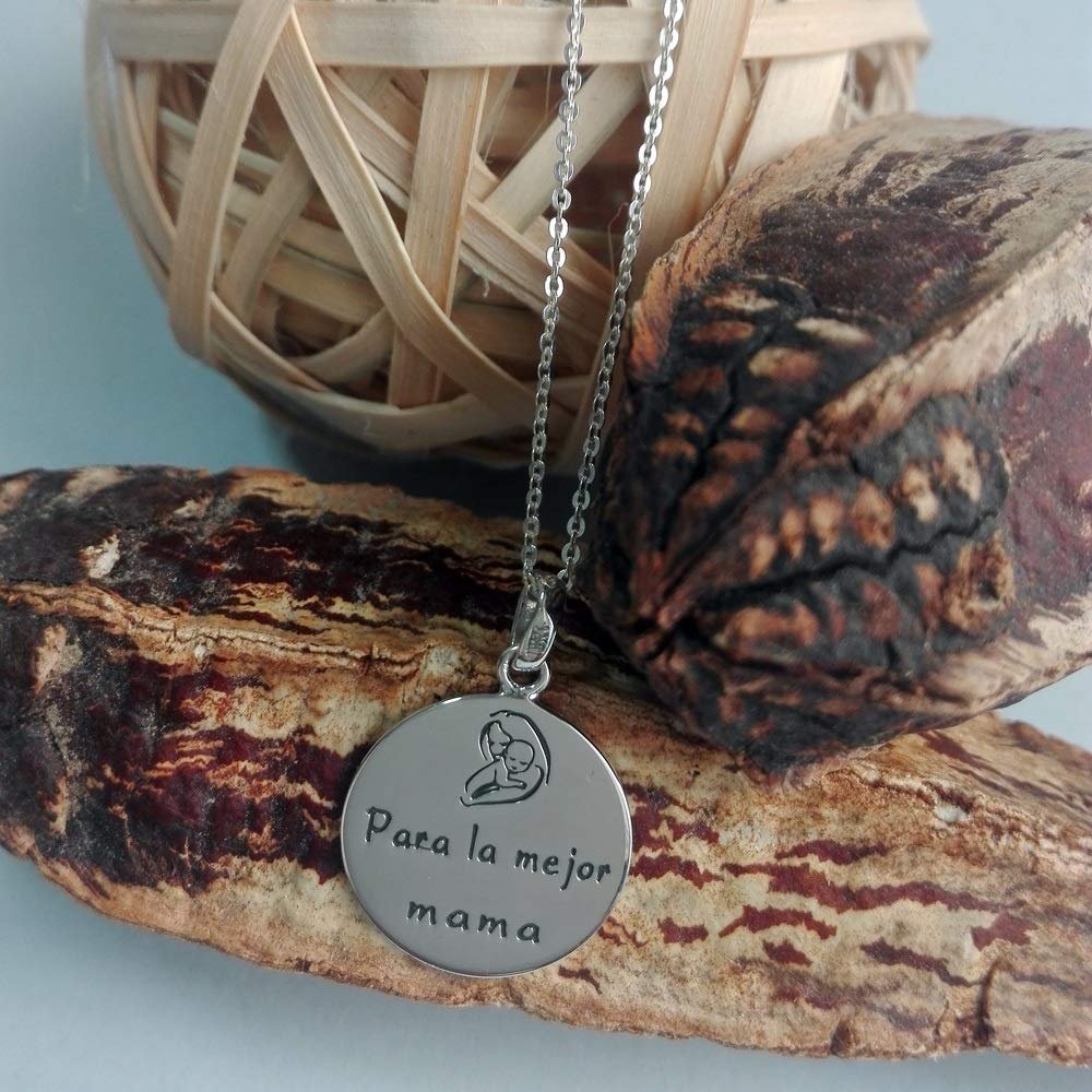 Medalla Madre e Hijo Colgante Plata de Ley 925 Alylosilver con Estuche - Imagen 4
