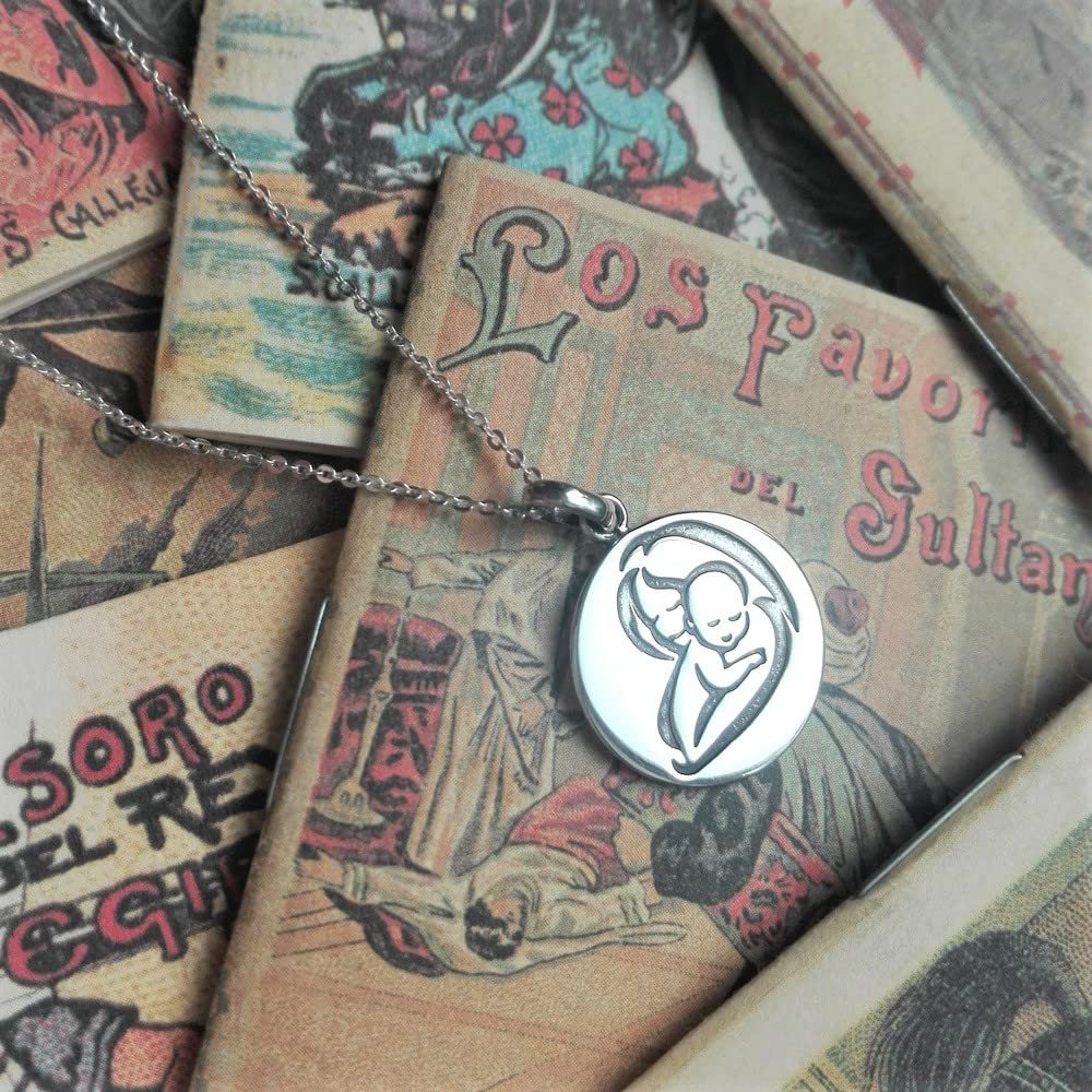 Medalla Madre e Hijo Colgante Plata de Ley 925 Alylosilver con Estuche - Imagen 2