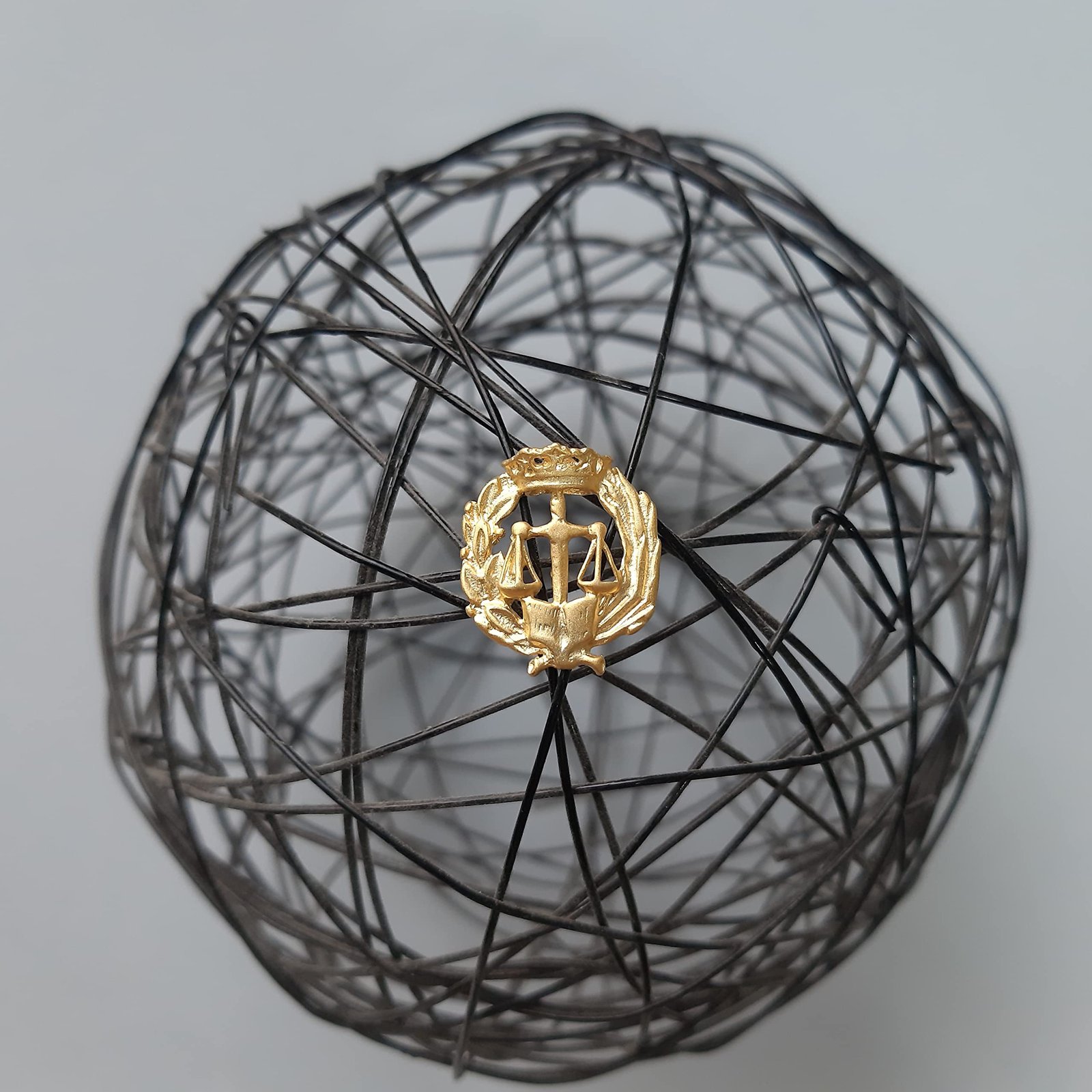 Insignia Derecho Chapada en Oro 925 Alylosilver con Estuche - Imagen 3